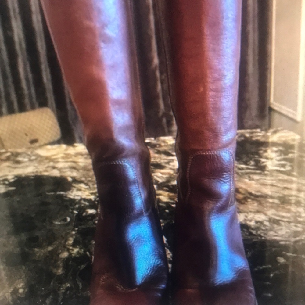 Brown Leather Knee-High Boots